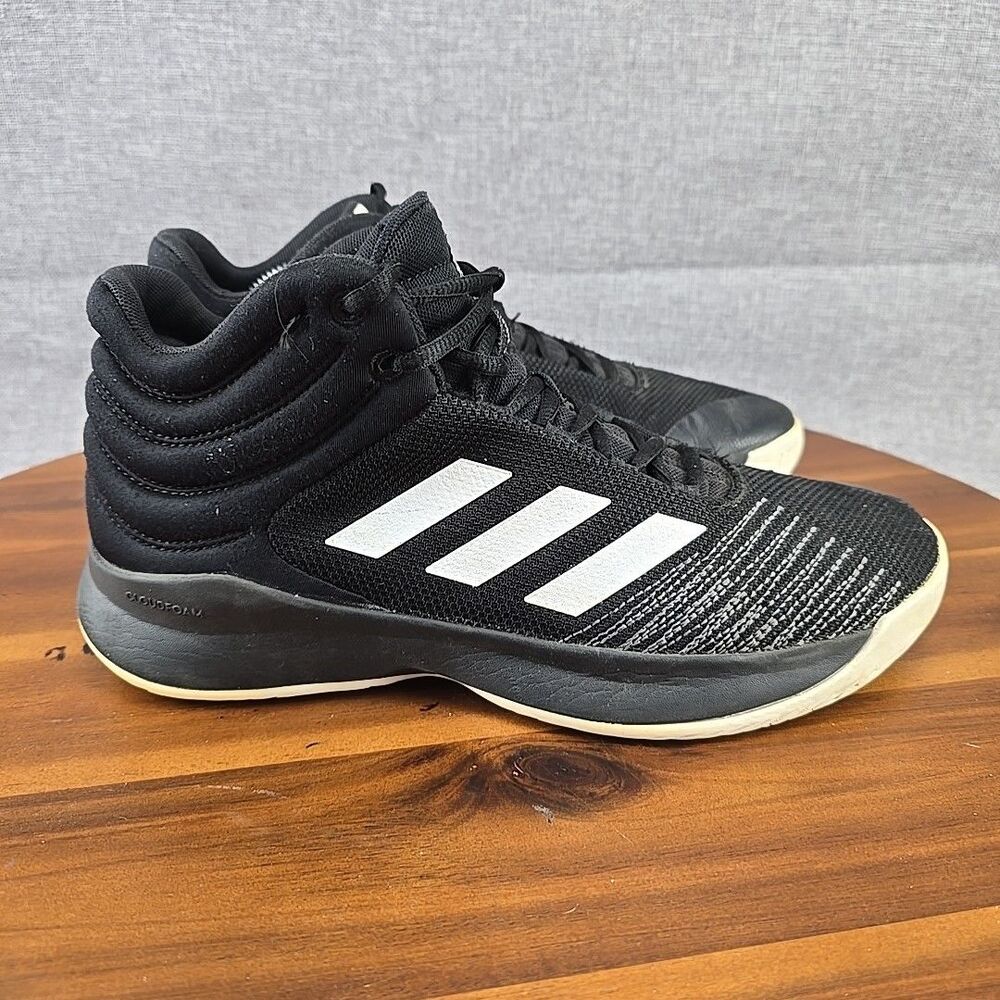 Adidas Mens Size 8.5 Black High Top Basketball Shoes Sneakers LVL‎ 029002